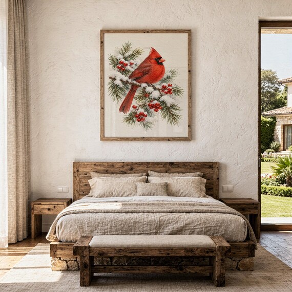 Red Cardinal Winter wall art print, view 16