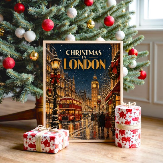 Christmas in London wall art print, view 2