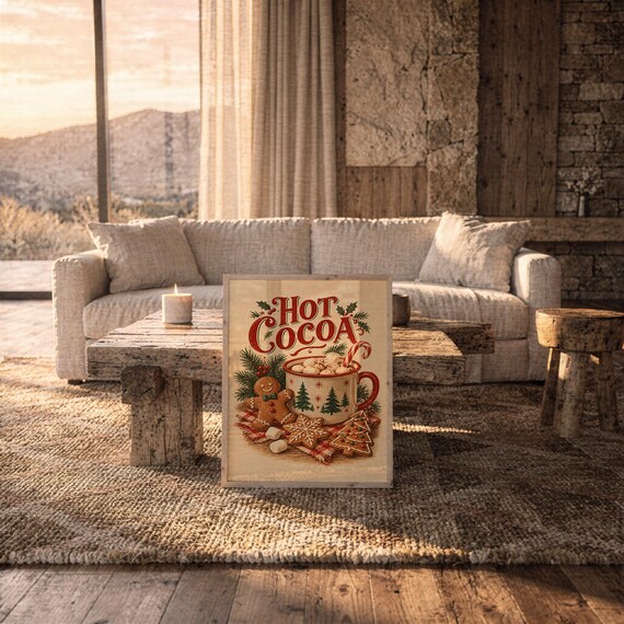 Hot Cocoa Christmas wall art print, view 17