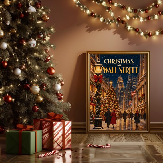 Christmas on Wall Street Vintage wall art print, view 12