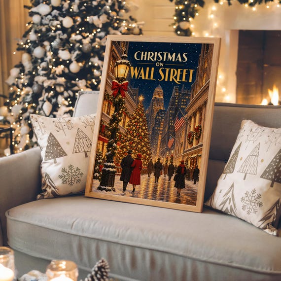 Christmas on Wall Street Vintage wall art print, view 3