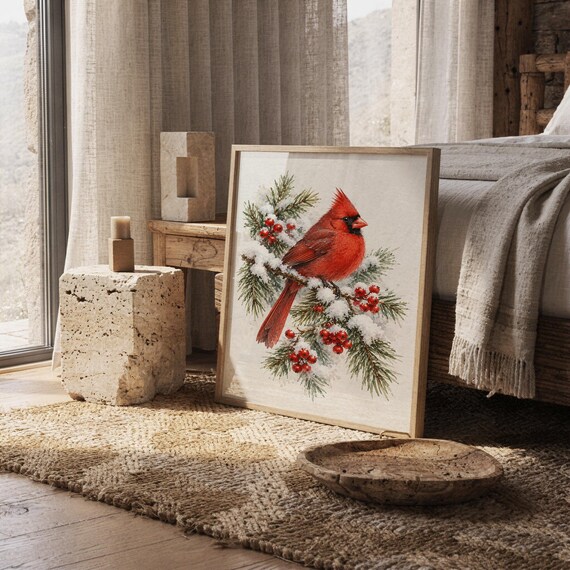 Red Cardinal Winter wall art print, view 13