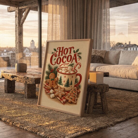 Hot Cocoa Christmas wall art print, view 11