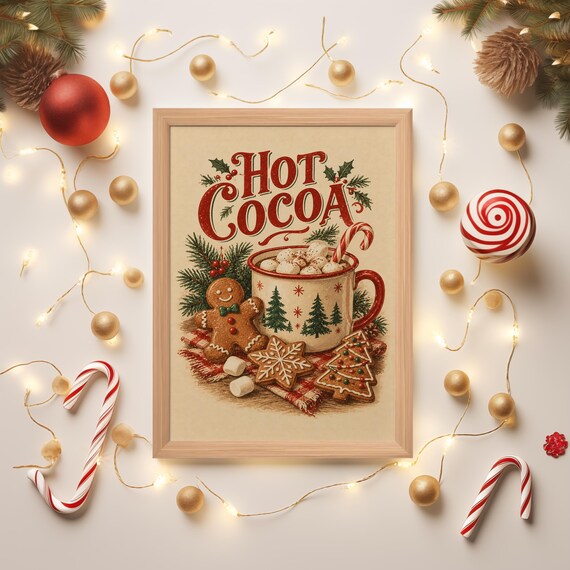 Hot Cocoa Christmas wall art print, view 9