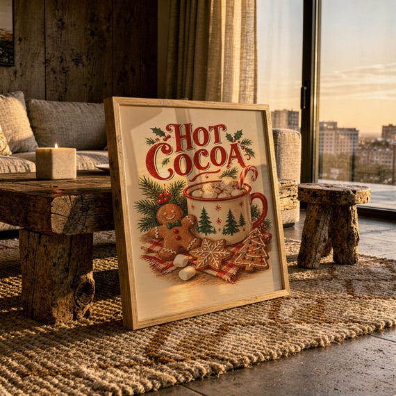 Hot Cocoa Christmas wall art print, view 7