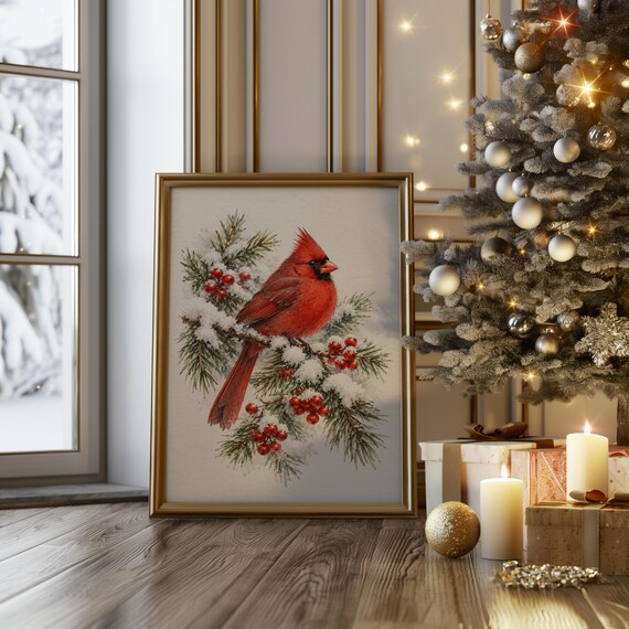 Red Cardinal Winter wall art print, view 12