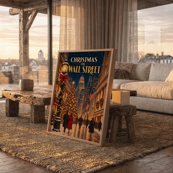 Christmas on Wall Street Vintage wall art print, view 9
