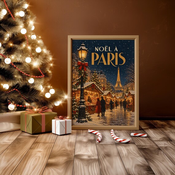 Paris Christmas Market wall art print, view 11