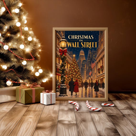 Christmas on Wall Street Vintage wall art print, view 11