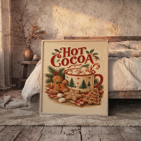 Hot Cocoa Christmas wall art print, view 5
