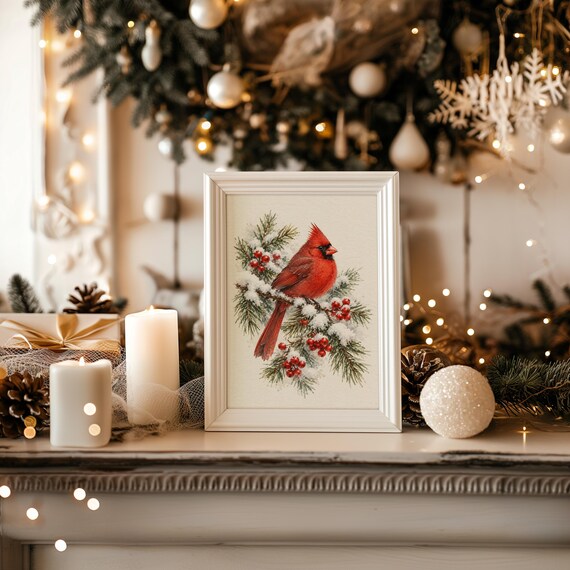 Red Cardinal Winter wall art print, view 17