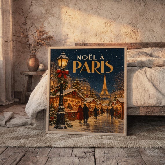 Paris Christmas Market wall art print, view 3