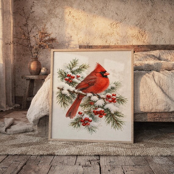 Red Cardinal Winter wall art print, view 5