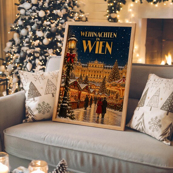 Vienna Christmas Market wall art print, view 3