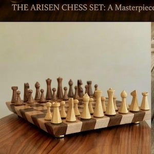 Walnut & Oak Wood Chess Set | Modern Artisan Gift