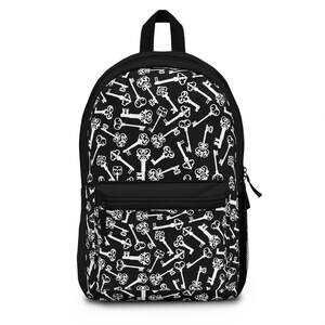 Stylish Key Pattern Backpack, Trendy School Bag, Unisex Backpack for Travel, Gifts for Students, Everyday Essentials Bag