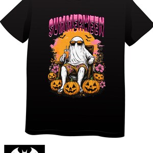 Summerween Ghost Cotton Tee | Halloween Beach Vibes Unisex Shirt
