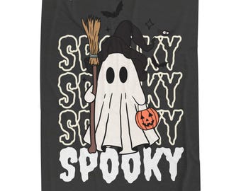 Ghost Plush Blanket | Spooky Halloween Decor, Witchy Home Accent