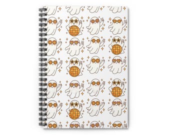 Whimsical Ghost Spiral Notebook - Cute Stationery, Halloween Decor