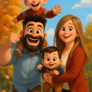 Individuelles Familienportrait - Renaissance-, Pixar-, Ölgemälde- oder Fantasy-Stil | Personalisierte Kunst von Ihrem Foto | Digitaler Download