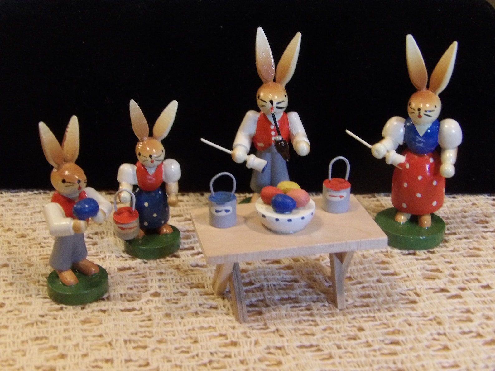 German Wooden Easter Bunnies from the Erzgebirge A German Girl in America