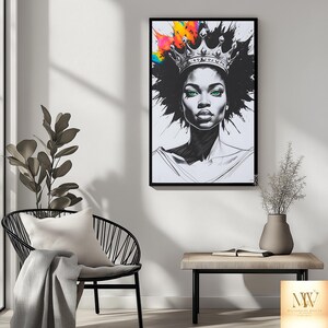 Afro Crown Queen Art Print: Melanin Home Decor (Digital Download)