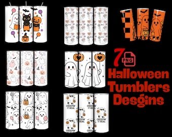 7 Gruselige Jahreszeit Png-Bundle, Retro Halloween Png, Kürbis Png, Halloween Png, Halloween-Geist-Sublimationsdesign, Witchy Png, Spooky Vibe Png