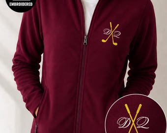 Personalized Embroidered Full Zip Jacket, Custom Hockey Gift, Coach Apparel