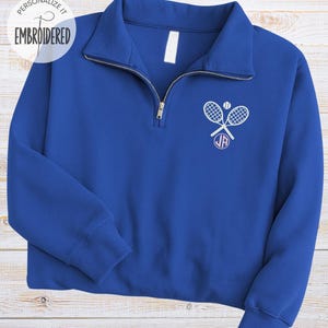 Sweat-shirt de tennis de table brodé quart de tour, pull de jeu monogramme personnalisé