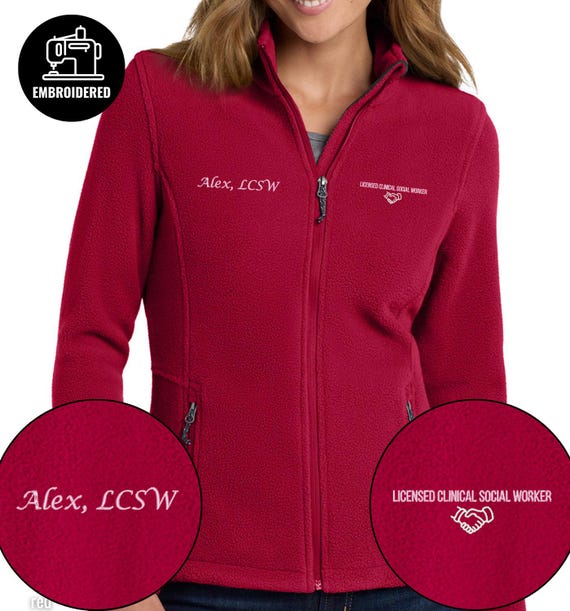 Embroidered Licensed Clinical Social Worker Full Zip Jacket, LCWS