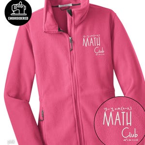 Embroidered Math Club Fleece Jacket, Math Teacher Warm Outerwear