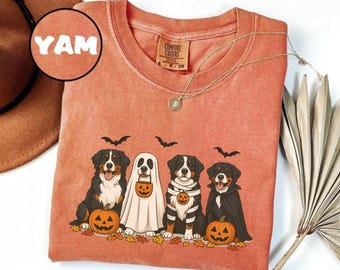 Halloween-Hundekostüm-Hemd, lustiges Geist-Mama-Vampir-Hunde-T-Shirt, Kürbis-Herbst-Hemd für Haustier-Liebhaber, niedliches gruseliges Hunde-Hemd, trendige T-Shirts