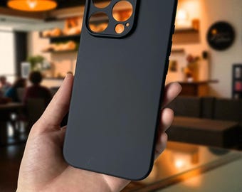 Matte Black iPhone Case: Soft TPU Silicone, Slim Protective Cover
