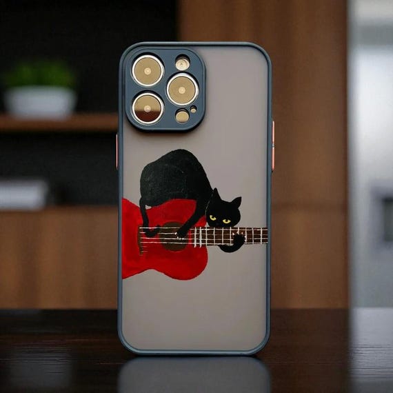Playful Cat iPhone Case: Cartoon Scene, Shockproof TPU Cover