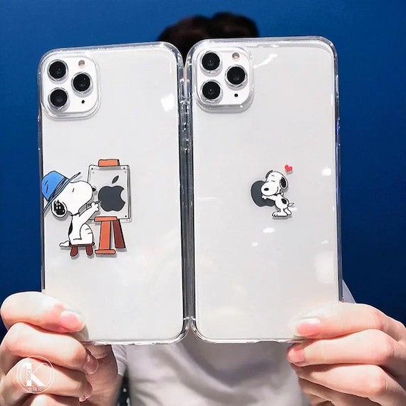 Clear Snoopy iPhone Case: Cartoon Artist Design, Shockproof TPU - Etsy