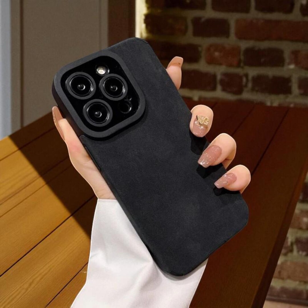 Matte Phone Matte Leather Texture iPhone Case: Shockproof Silicone Cover, Camera ...