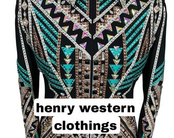 Western Custom Rodeo Queen, Showmanship, Horsemanship , Western Pleasure Show Shirt & Women Rail Jacket.