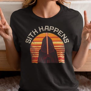 Sith Happens 2 | Unisex Tee, Funny Sci-Fi Inspired T-Shirt Space Wizard Humor Shirt - Geeky Gift Idea Retro Vintage Style Unique Unisex Gift