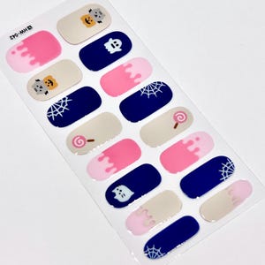 Halloween Jack Skellington Nail Art Stickers Nightmare Skull Monster Ghost Pumpkin Witch Bat Spider Web Self Adhesive Nail Art Decal