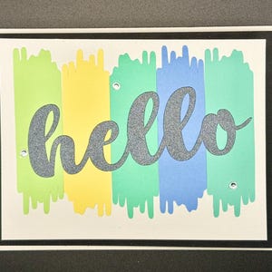 Kit fai da te per biglietti d'auguri "Hello" con 4 biglietti di auguri