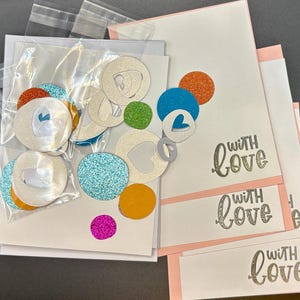 Kit de cartes de voeux DIY Kit de création de 4 cartes coeurs « With Love »