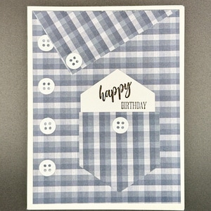 Kit de tarjetas de felicitación "Camisa de hombre, feliz cumpleaños" (4 tarjetas)