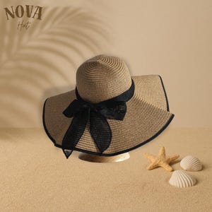 Women&#39;s Oversize Brim Straw Hat, Women&#39;s Summer Hat, Sun Hat, Big Brim Hat, Bow Beach Hat, Women Hat, Gift for Women, Gift for Her