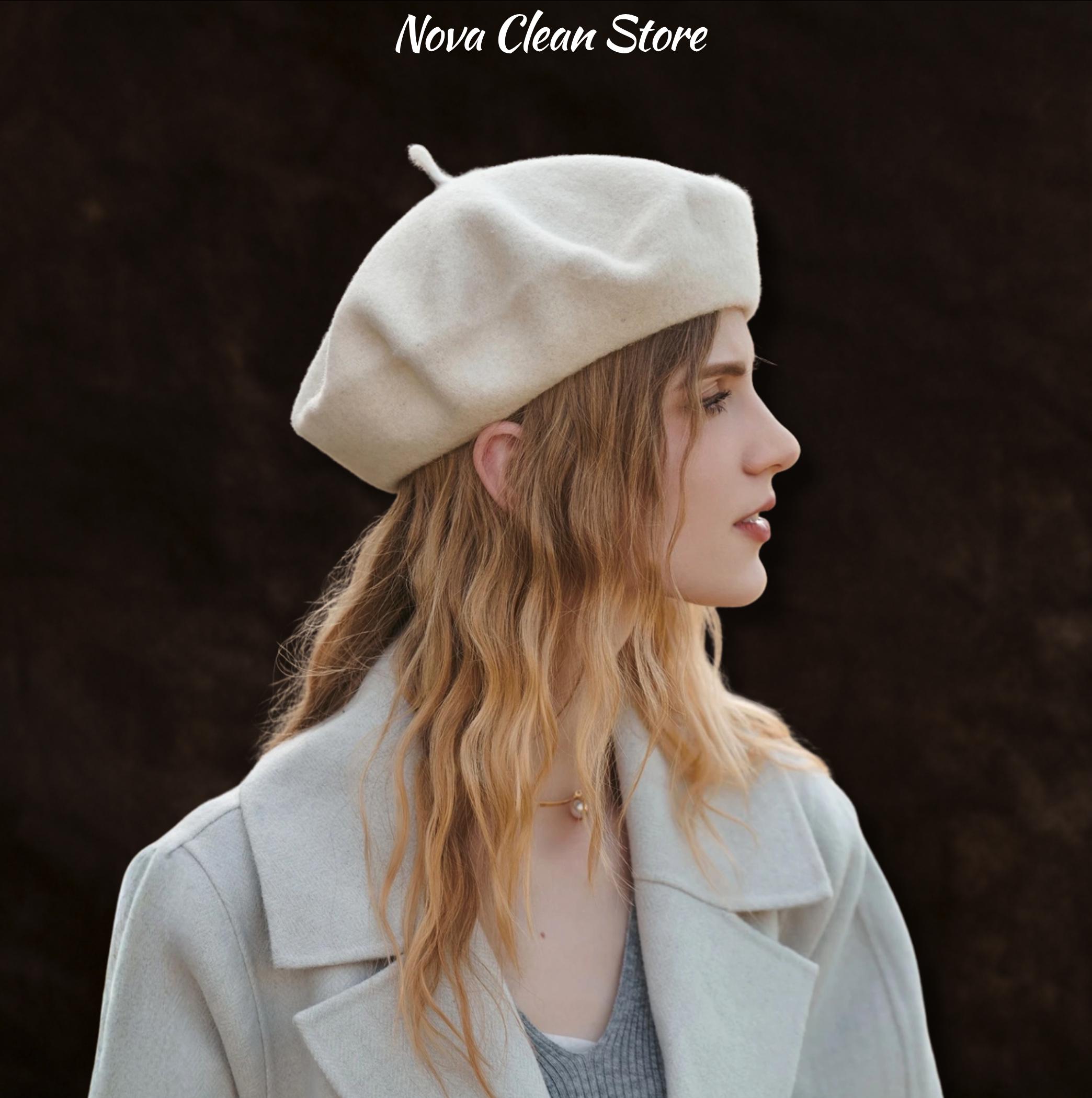 Wool Beret Hat for Women, Classic French Style Painter Cap  display picture 3