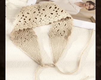Boho häkeln Daisy Stirnband, stricken Blumen Haar Schal, Cottagecore Haar Wrap