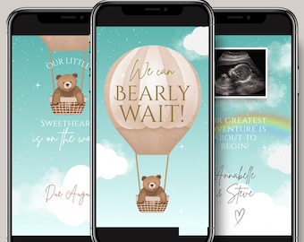 Bear Pregnancy Announcement Video With Scan Upload (Canva Template)