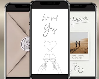 Bearbeitbares Verlobungsankündigungsvideo | Canva-Vorlage, Foto-Upload
