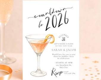 New Year’s Eve Party Invitation | Editable Corjl Template | NYE Celebration Printable