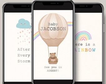 Rainbow Baby Pregnancy Announcement Video | After Every Storm Quote | Editable Canva Animated Template