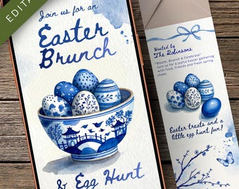 Editable Easter Brunch Video Invitation, Canva Template (Digital Download)